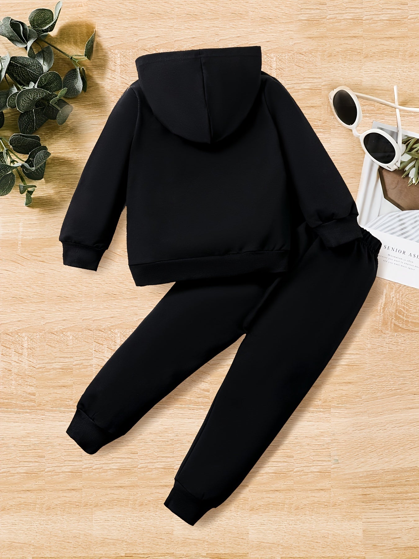 Boys Smiling Graphic Print Hooded Sweatshirt & Sweatpants Set