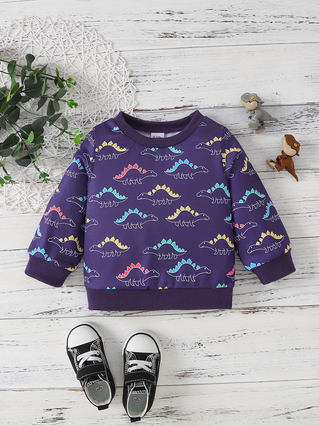 Cute Cartoon Car Print Long Sleeve Sweatshirt for Toddler Boys