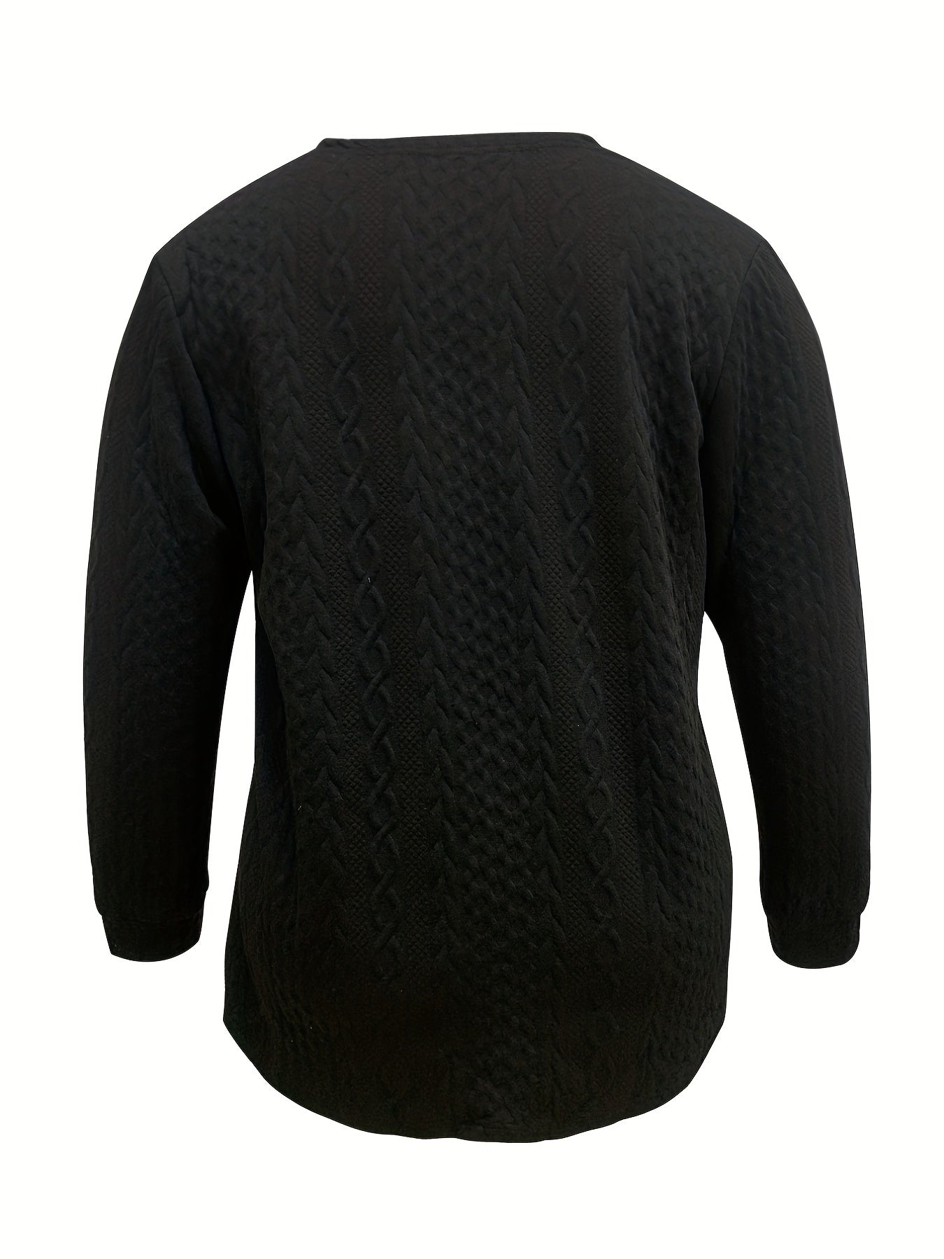 Solid Jacquard Long Sleeve Open Front Cardigan With Pockets