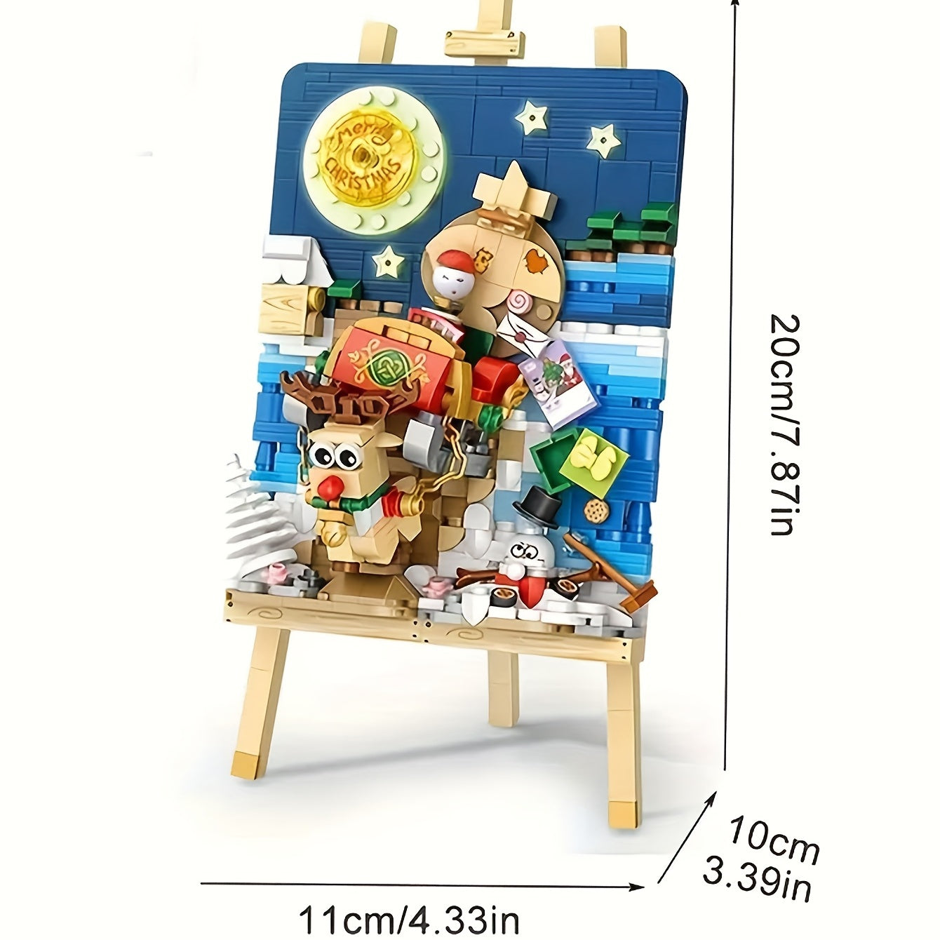 3D Christmas Painting - Snowman and Reindeer Scene
