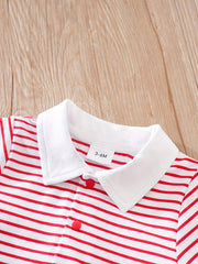 Baby Boys Whale Graphic Striped Romper Jumpsuit Clothes