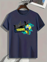 Skateboarding Print Men's Graphic Tee Casual Summer T-shirt