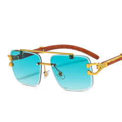 Men's Rimless Beamer Hip Hop Square Sunglasses