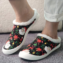 Women's Winter Fur Boots Slip On Lightweight Santa Claus Red Flow