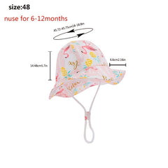 Kids Flamingo And Fish Graphic Bucket Hat Breathable Fisherman Hat Beach Sun Cap