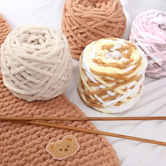 Soft Chenille Yarn For Crochet DIY Knitting Supplies Size 5 Bulky