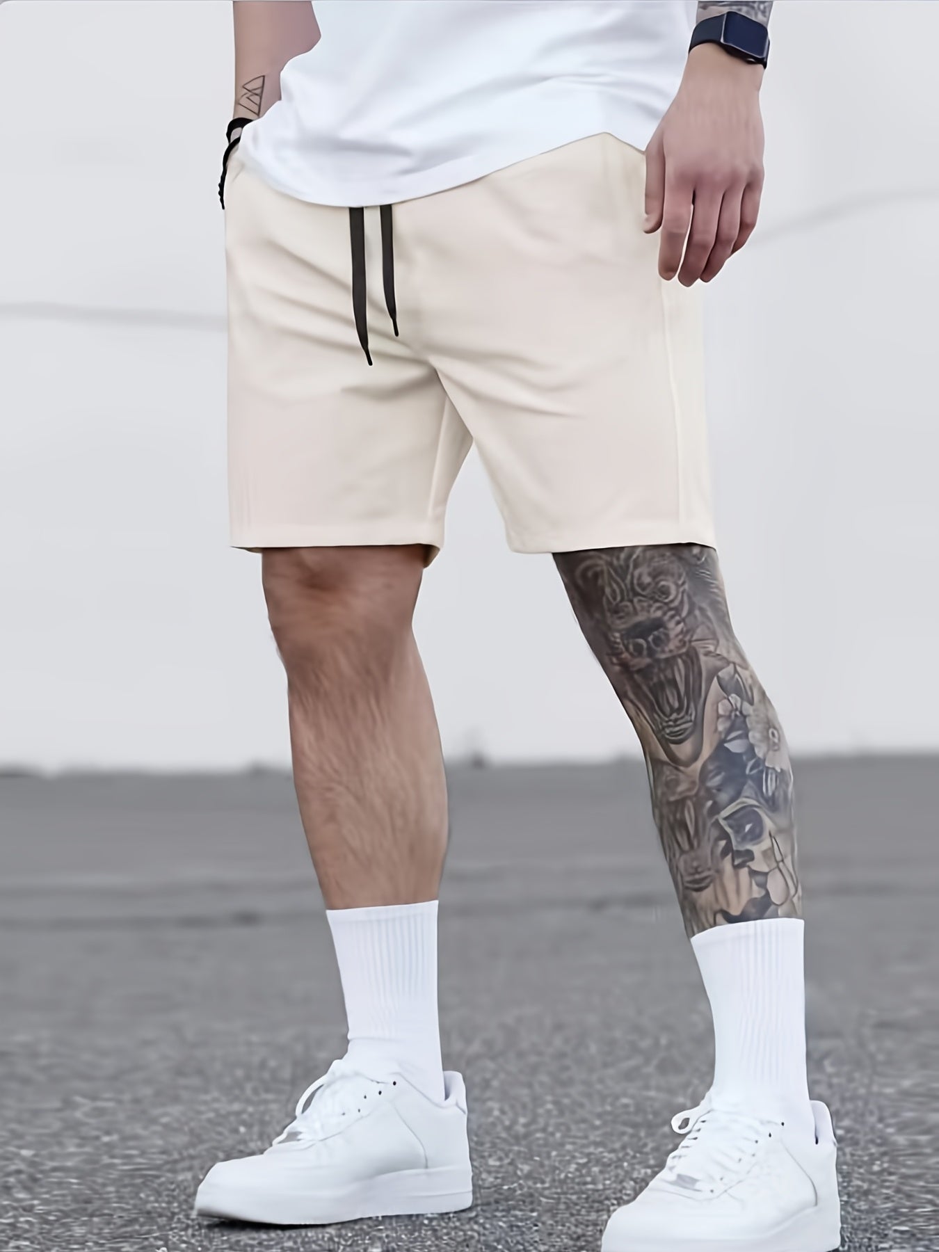 Men's Loose Fit Comfy Shorts - Stretch Elastic Waist Drawstring Athletic Shorts