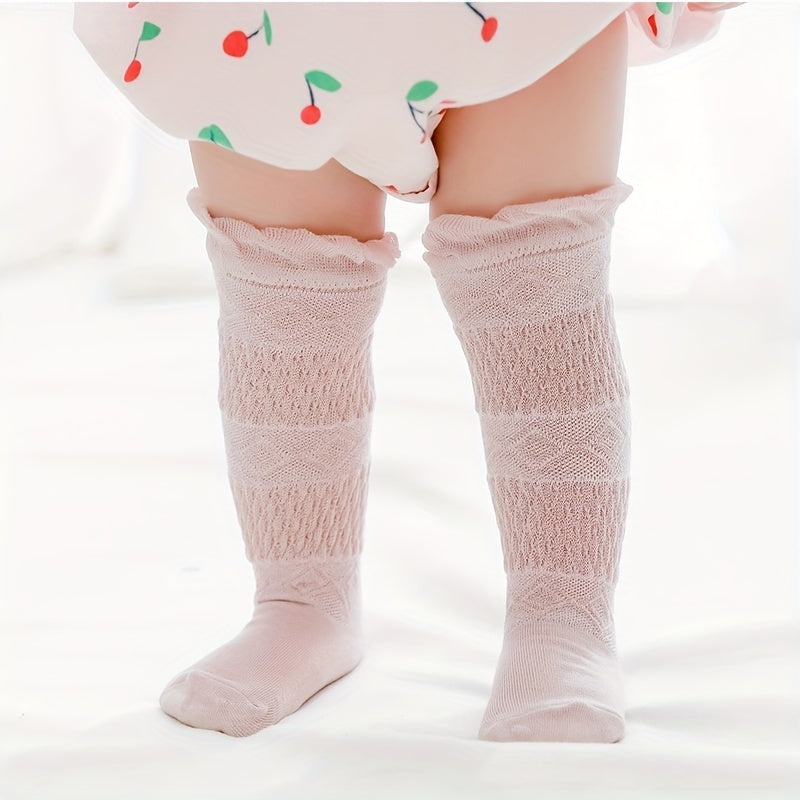 Girls Lace Ruffled Anti Mosquito Baby Socks Over The Knee High Tube