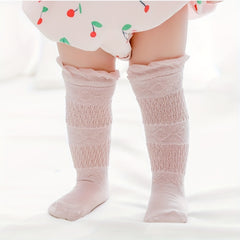 Girls Lace Ruffled Anti Mosquito Baby Socks Over The Knee High Tube