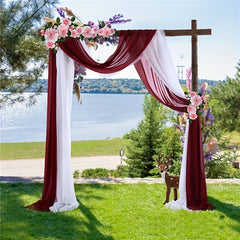 2pcs Wedding Arch Tulle Fabric Background Decoration
