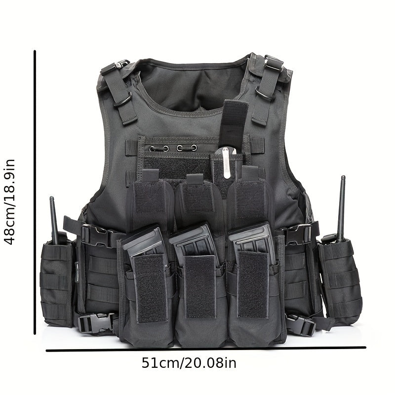 Camouflage Combat Training Vest - Adjustable Outdoor Tactical Vest Kit