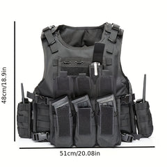 Camouflage Combat Training Vest - Adjustable Outdoor Tactical Vest Kit