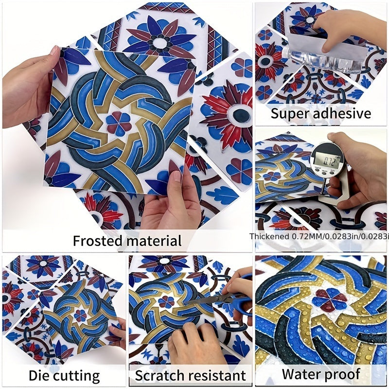 20pcs Vinyl Floor Tiles Peel And Stick 20x20 cm Removable Self-adhesive Tiles