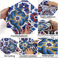 20pcs Vinyl Floor Tiles Peel And Stick 20x20 cm Removable Self-adhesive Tiles