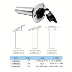 1pc Stainless Steel Fishing Rod Holder PVC Cap 15 30 90 Degree Accessories