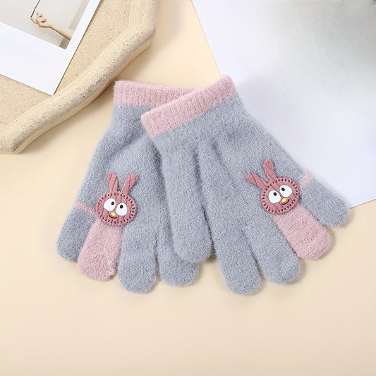 5 Finger Thin Warm Knitted Gloves for Autumn & Winter