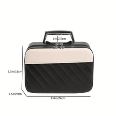 Cosmetic Box Bag PU Leather Makeup Storage Organizer With Mirror
