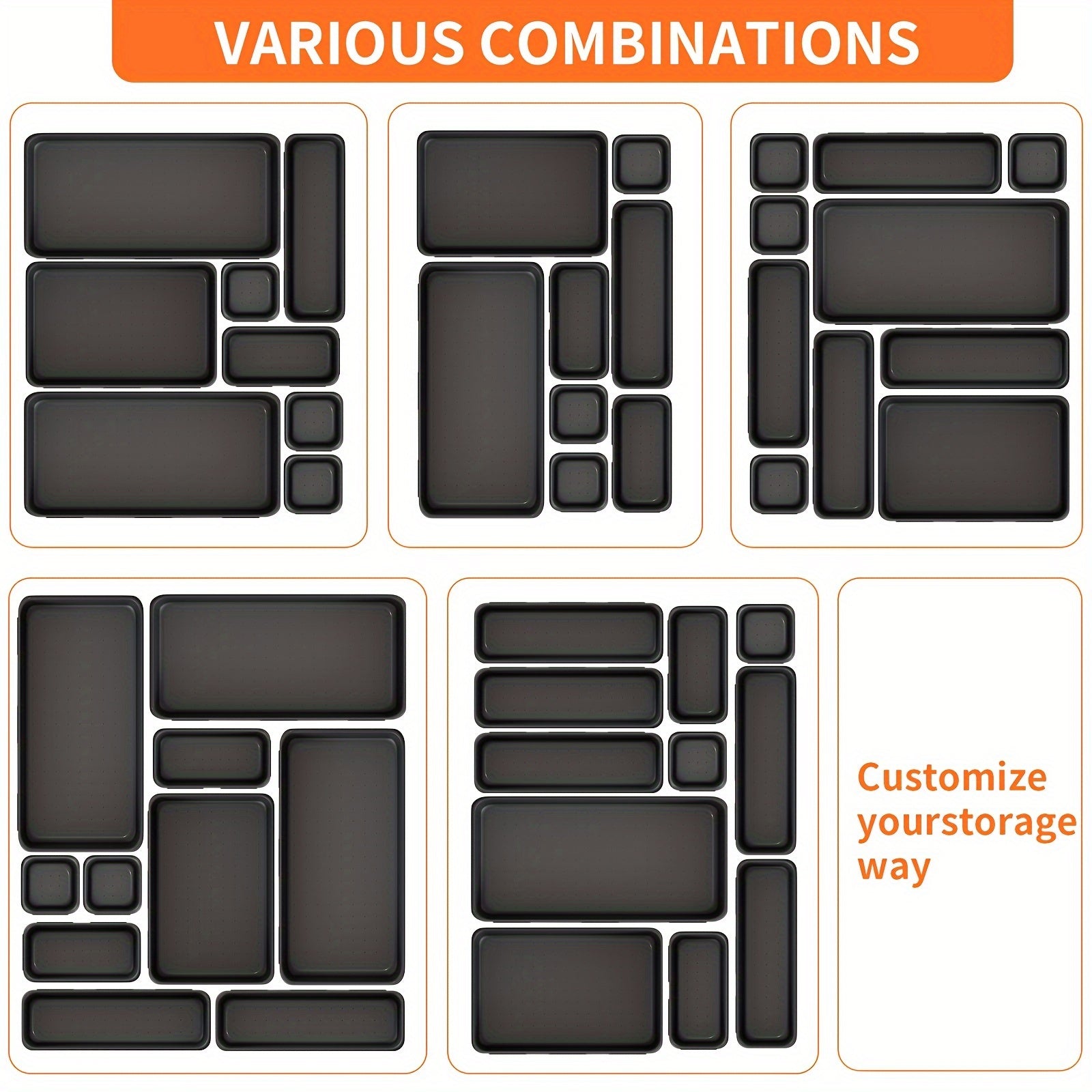 Tool Storage Tray Organizer - 46pcs, Large 30 Tool Box Organizers