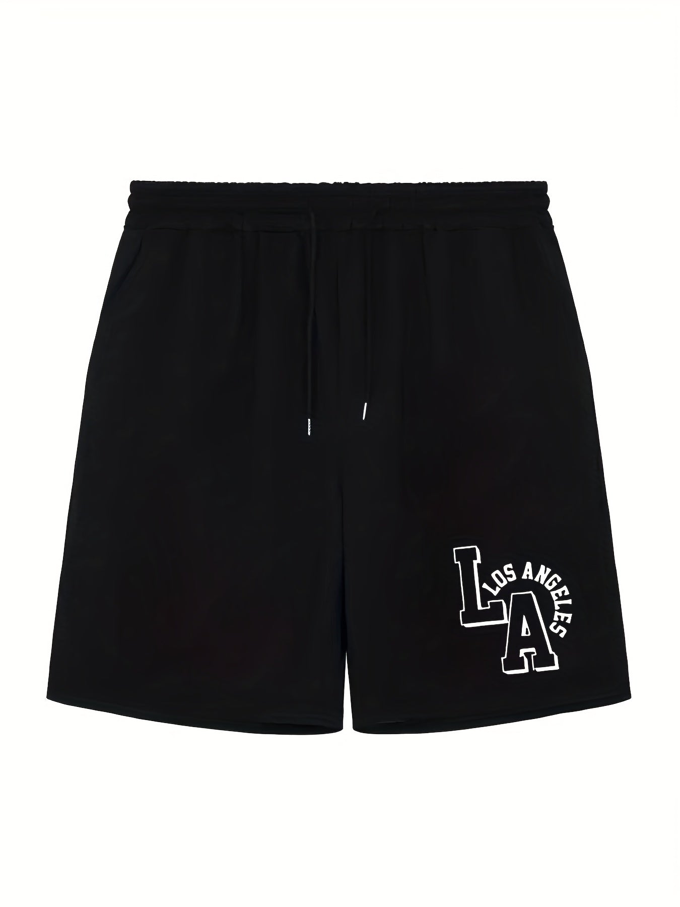 Men's Casual LA Graphic Drawstring Shorts for Summer