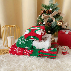7 Pairs Christmas Print Socks Warm & Comfy Stockings Women's Hosiery