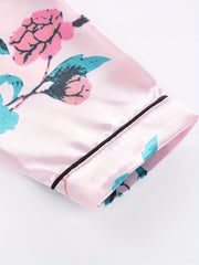Girls Lounge Wear Top & Pants Pajamas Bird Print Set