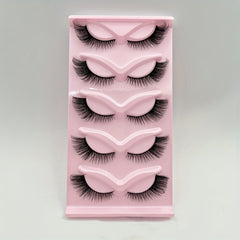 5 Pairs Natural Winged Full Strip Lashes for Dramatic Makeup