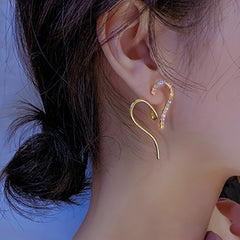 Heart Shaped Rhinestone Earrings