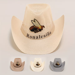 Bee Embroidery Big Brim Sun Hat for Outdoor Traveling Fishing