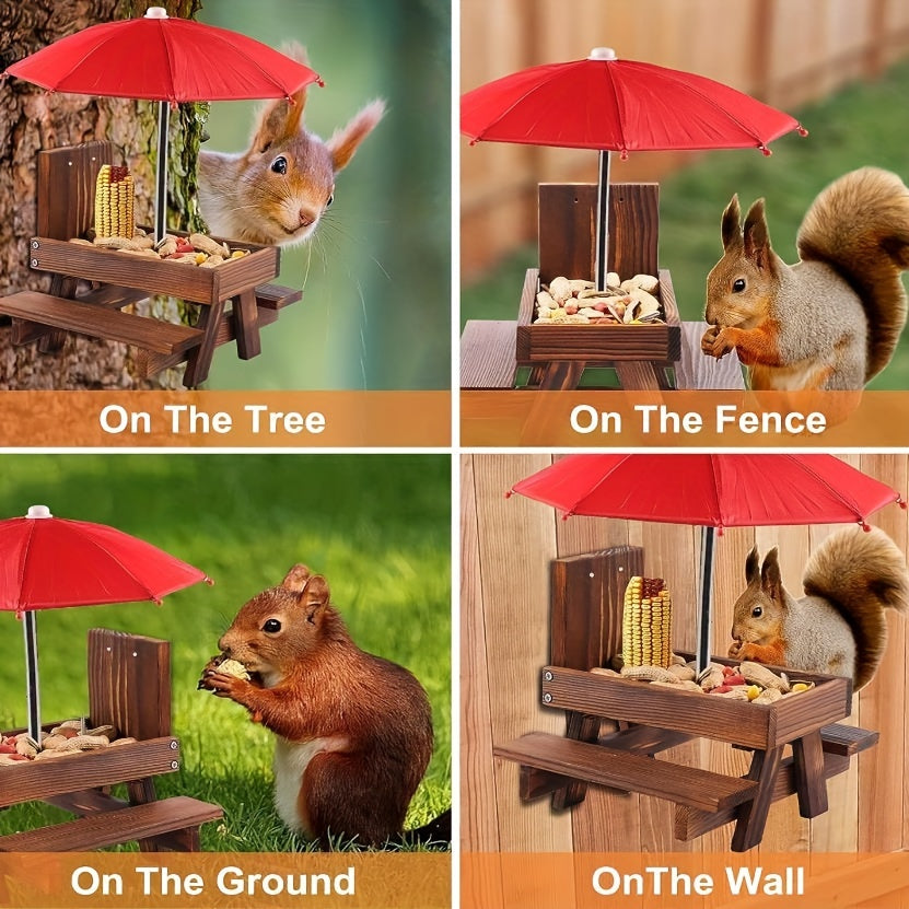 Squirrel Feeder With Umbrella Bird Feeder - Fall Decor
