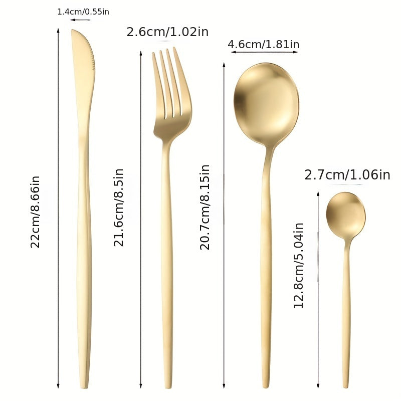 16pcs Stainless Steel Portuguese Dinnerware Set - Dining Flatware Set
