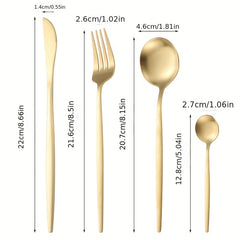 16pcs Stainless Steel Portuguese Dinnerware Set - Dining Flatware Set