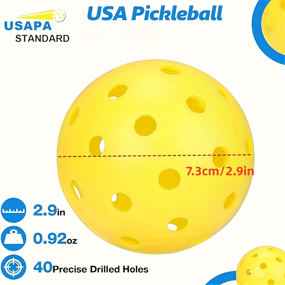 USAPA Approved Outdoor Pickleball Balls 6 Pack Yellow Pickle Balls