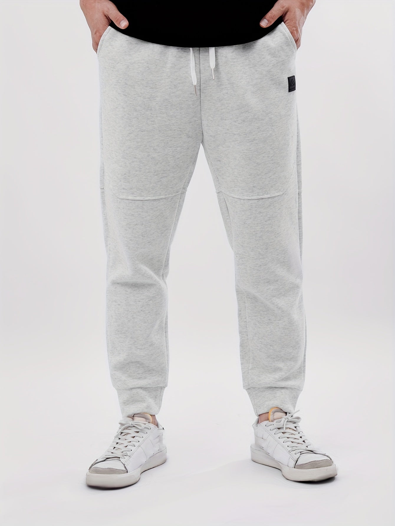 Men's Cotton Blend Solid Casual Tapered Cropped Pants