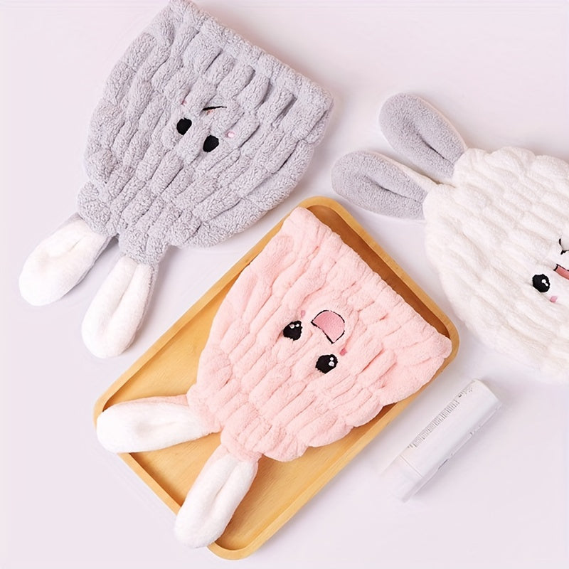 Cartoon Rabbit Hair Drying Cap Coral Velvet Hair Towel