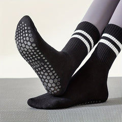 6 Pairs Striped Yoga Socks Non-slip with Grips for Pilates Barre Fitness