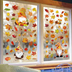 Thanksgiving Fall Window Clings - 6 Sheets 20 X Maple Leaves Stickers