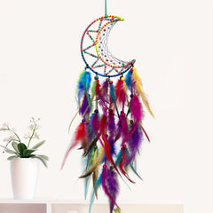 Moon Dream Catcher Hanging Decoration Woven Feather Wall Decoration