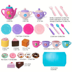 Tea Party Play Set for Little Girls Pretend Princess Tea Time Kitchen