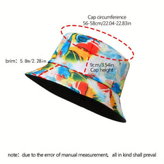 Tie Dye Bucket Hat Multicolor Fisherman Cap Unisex Travel Beach Hat