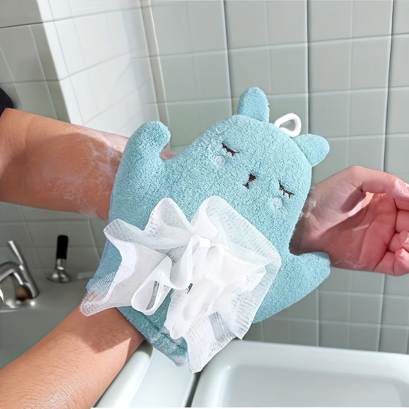 Double Sided Bath Glove Towel Soft Rubbing Mud for Bathing