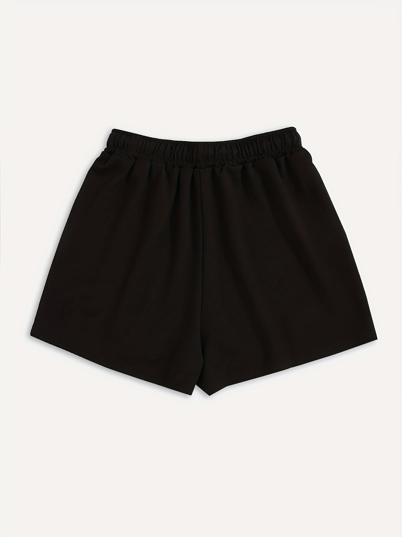 Elastic Waist Shorts Sporty Casual High Waist Shorts Women's Clothing