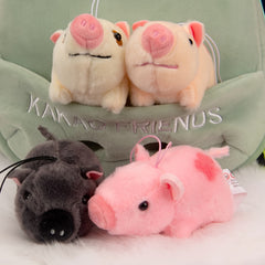 24pcs 4 inch Mini Pig Plush Toy Animal Party Gift Pig Keychain Backpack