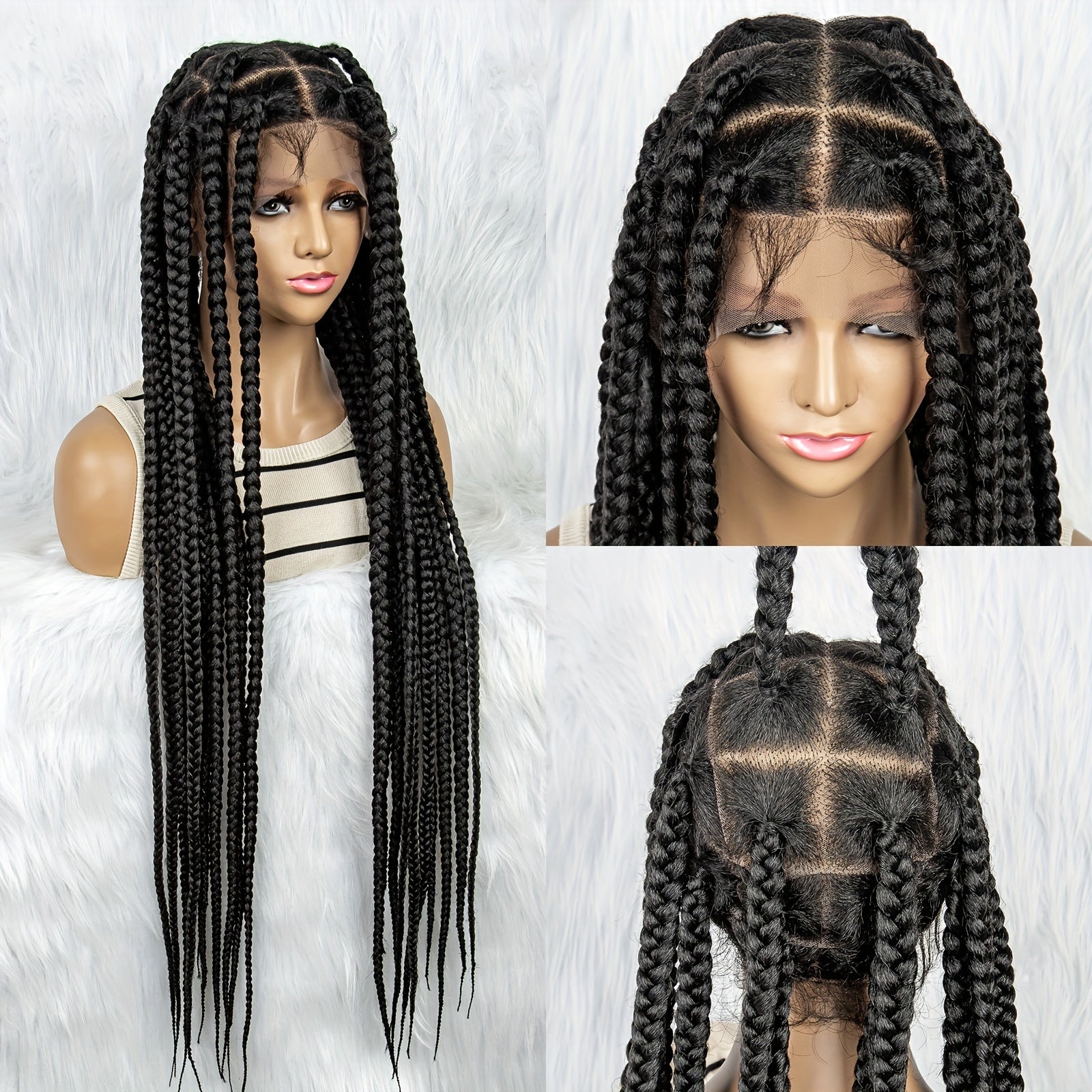 Full Lace Fiber Braid Wigs Long Box Braid Wig Synthetic Fiber Lace Front
