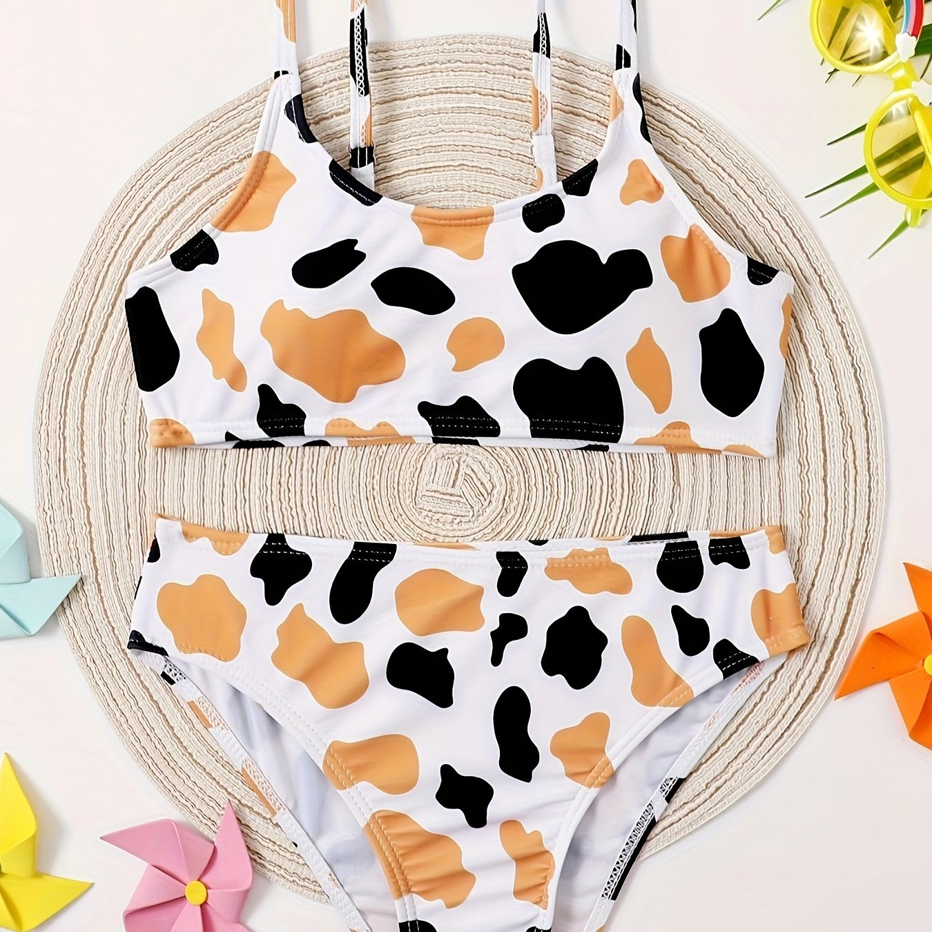 2PCS Leopard Print Swimsuit Sets for Girls