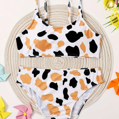 2PCS Leopard Print Swimsuit Sets for Girls