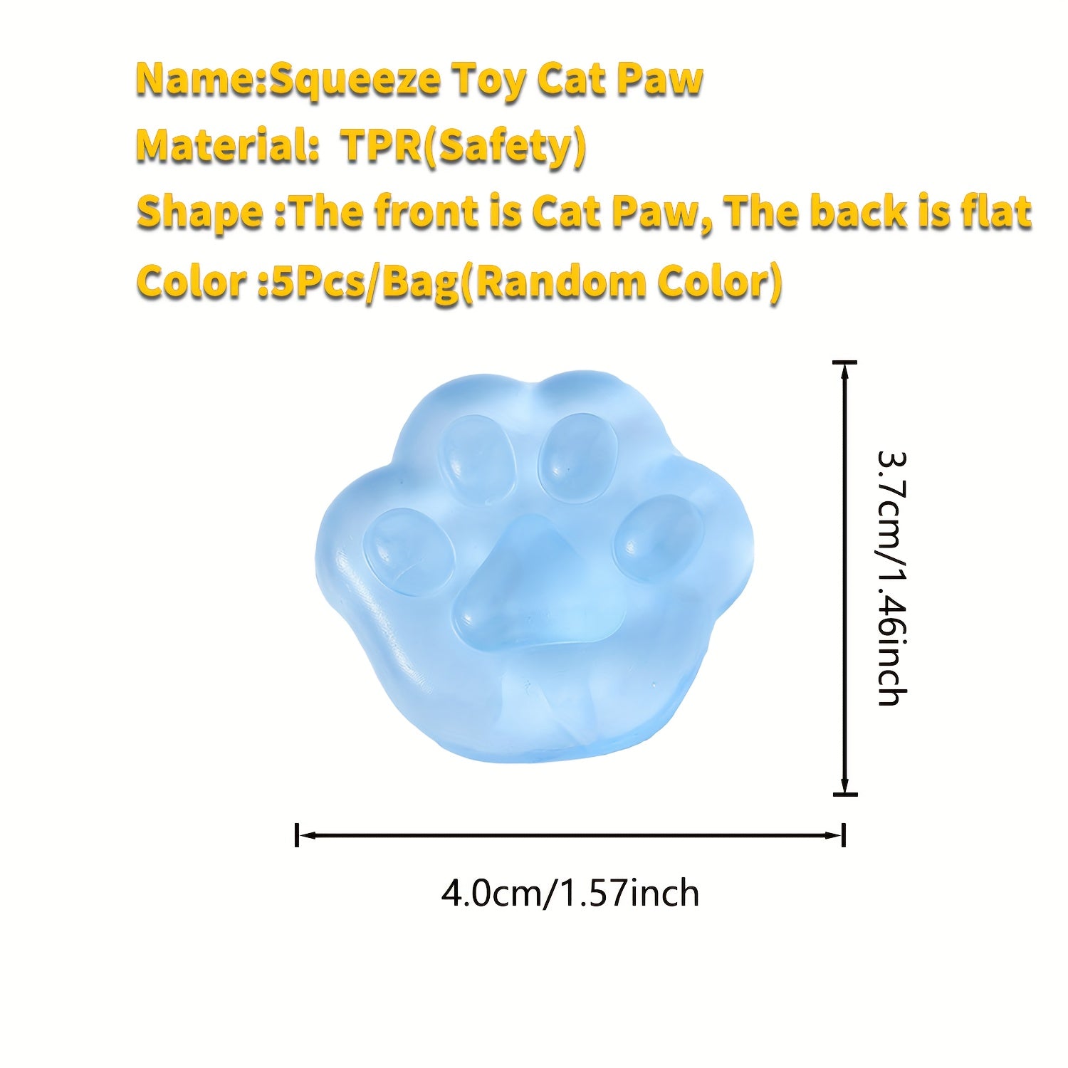 5pcs Silicone Cat Claw Relax Toy Jelly Slow Down Anxiety Relief Novelty Toys