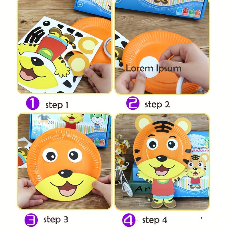 10 Patterns Pack Paper Plate Art Set DIY Animal Art Supplies