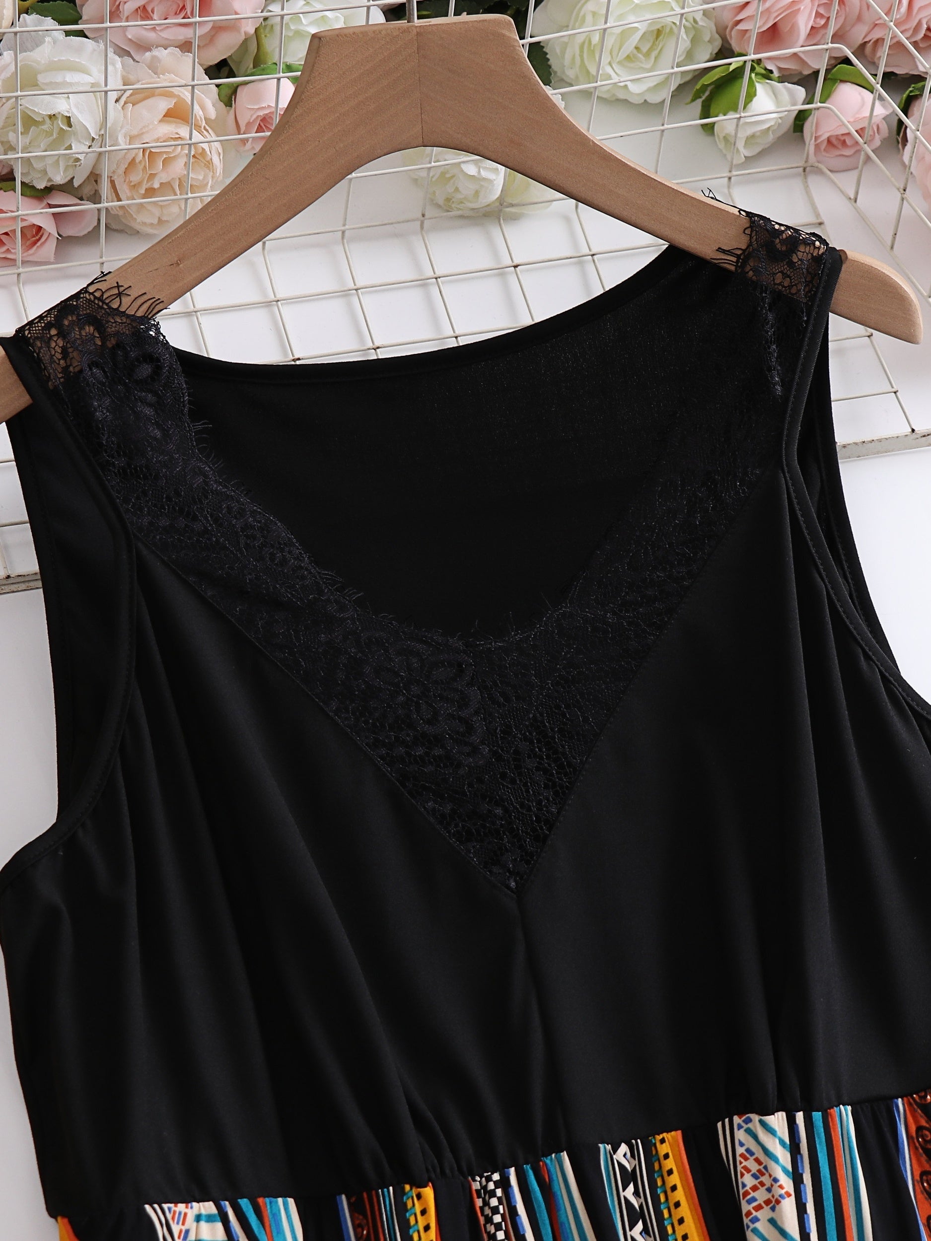 Plus Size Boho Dress Women's V Neck Tank Dress