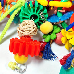 Colorful Chew Toys & Swing Perch for Parakeets Cockatiels Conures