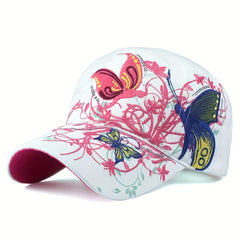 Sequin Butterfly Embroidered Baseball Cap Peaked Cap